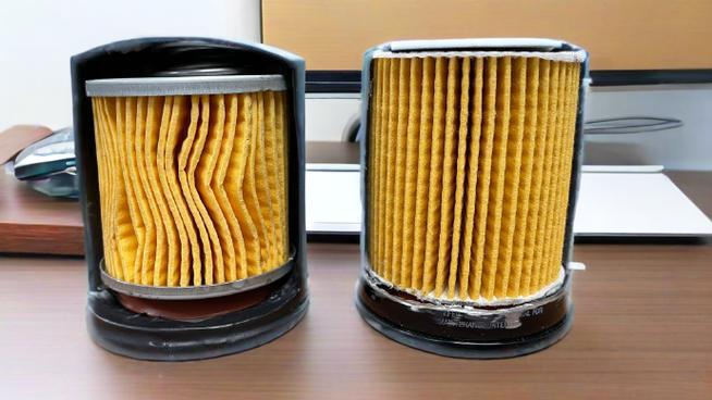 机油滤清器的剖开图,哪一个品质更好